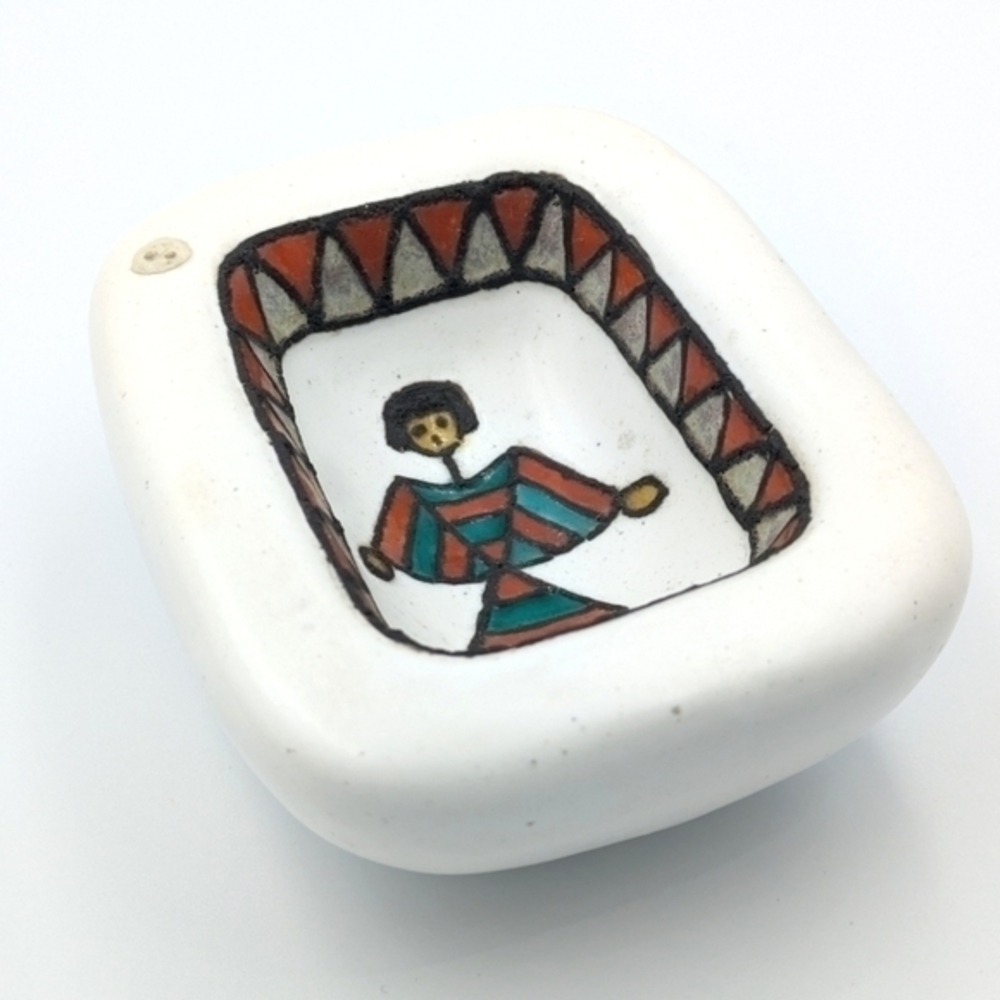 Listed artist René MAUREL (1910-1986) designer ceramic dish RARE vintage